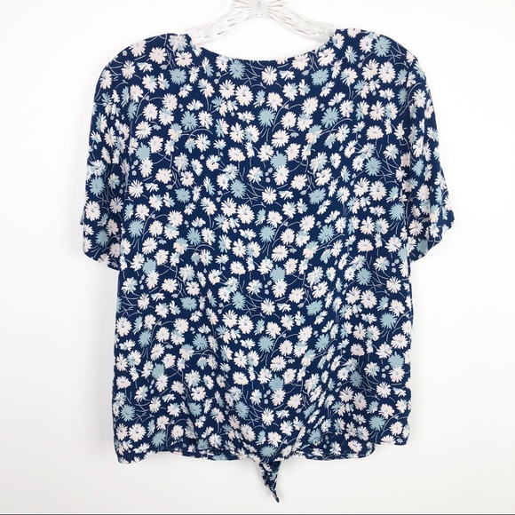 Madewell Novel Tie-Front Top in French Floral Blue - Picture 11 of 11